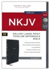 NKJV Large-Print Thinline Deluxe Reference Bible, Comfort Print, Leathersoft Black Thumb Indexed